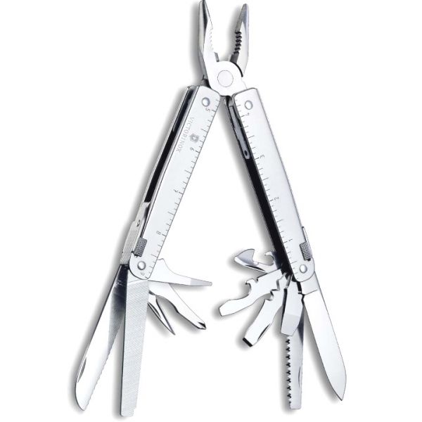 Мультитул Victorinox SwissTool, 115 мм, 28 функций, нержавеющая сталь, кожаный чехол в комплекте