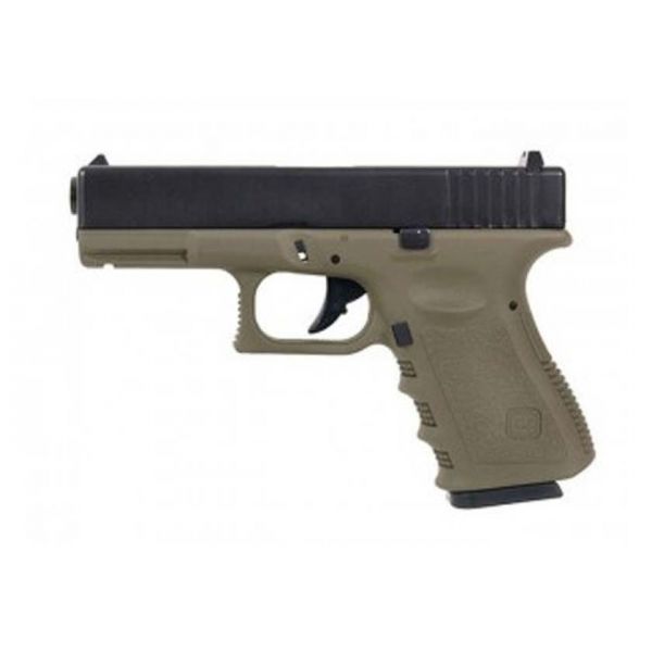 Страйкбольный пистолет KJW Glock G23 Gas, металл. затвор (олива OD)