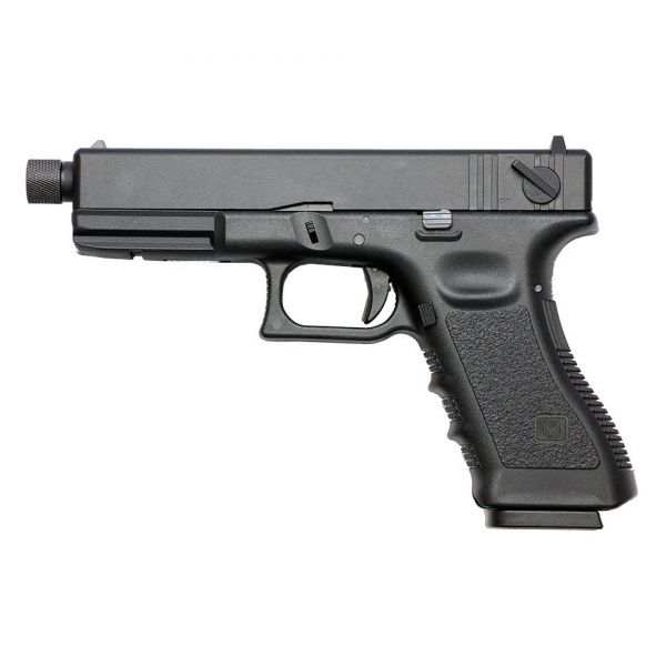 Страйкбольный пистолет KJW Glock G18 TBC CO₂ Black, удлин. ствол